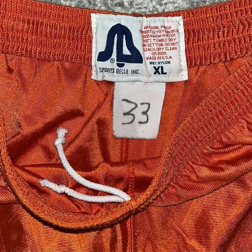 Vintage Clemson Tigers BIG Paw retro nylon practice mens 33 basketball shorts XL